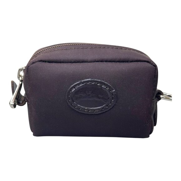 Vintage Longchamp Paris Small Black Nylon Makeup Cosmetic Shaving Men Bag READ - Picture 1 of 9